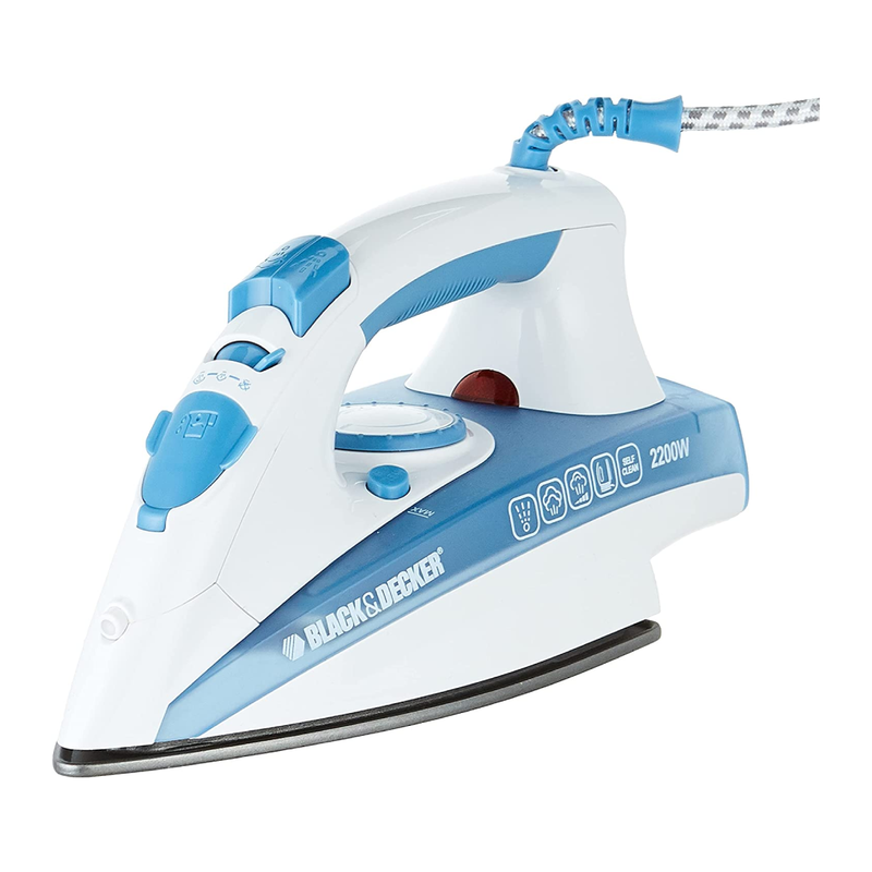 BLACK & DECKER 2200W STEAM IRON WITH NON-STICK SOLEPLATE AND SPRAY FUNCTION