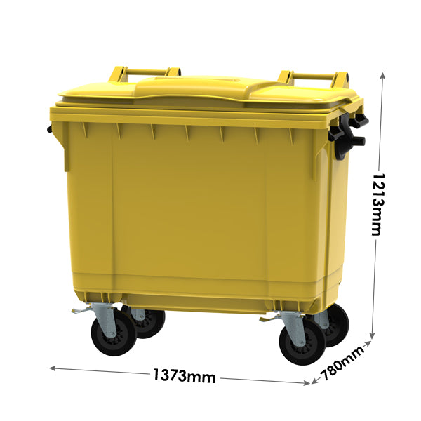 JCO Yellow 660 Litre Wheeled Bin With 4 Wheels