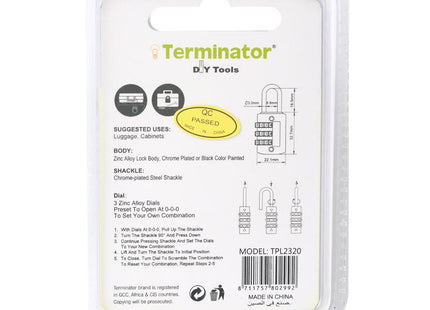TERMINATOR PAD LOCK TPL 2320/BL 20MM