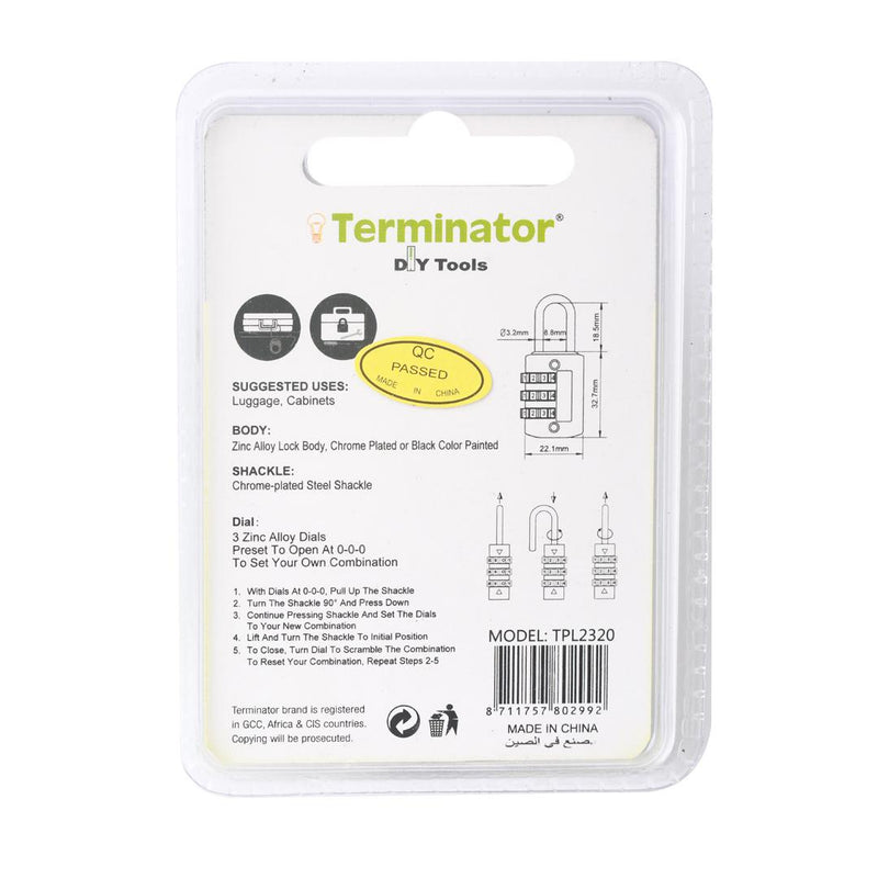 TERMINATOR PAD LOCK TPL 2320/BL 20MM