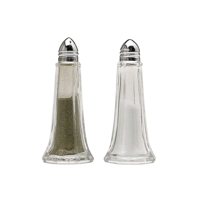 KITCHENCRAFT SET OF 2 GLASS SALT AND PEPPER SHAKERS