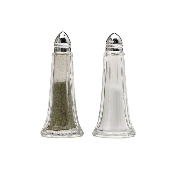 KITCHENCRAFT SET OF 2 GLASS SALT AND PEPPER SHAKERS