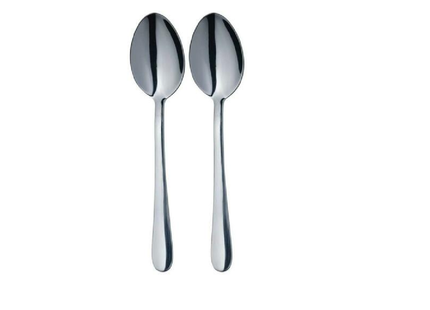 MASTERCLASS SET OF 2 SOLID HIGH QUALITY POLISHED STAINLESS STEEL DESSERT SPOONS
