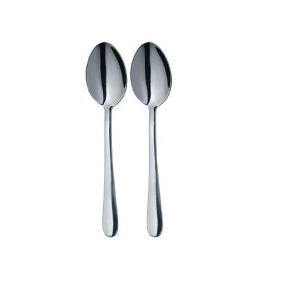 MASTERCLASS SET OF 2 SOLID HIGH QUALITY POLISHED STAINLESS STEEL DESSERT SPOONS