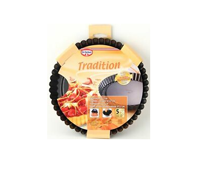 DR.OETKER 28CM BLACK METALLIC SPRINGFORM W/FLAT BASE - TRADITION 