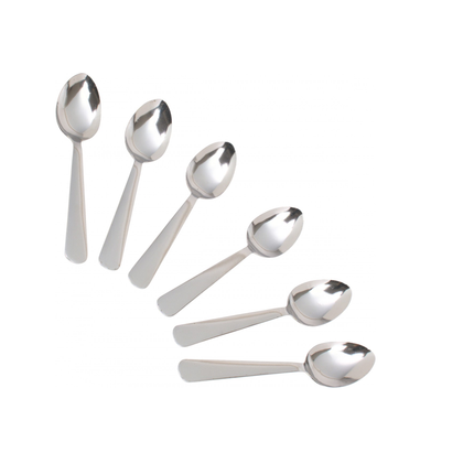 KITCHEN CRAFT STAINLESS STEEL TEASPOONS, SET OF SIX