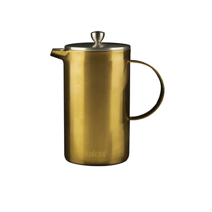 BRUSHED LA CAFETIERE EDITED DOUBLE WALLED 8 CUP CAFETIERE BRUSHED GOLD
