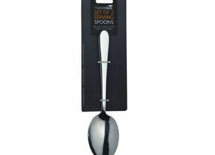 KITCHENCRAFT MASTERCLASS STAINLESS STEEL SERVING SPOONS 23.5 CM - SET OF 2