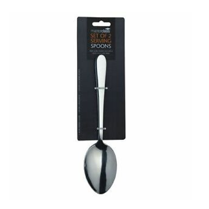 KITCHENCRAFT MASTERCLASS STAINLESS STEEL SERVING SPOONS 23.5 CM - SET OF 2