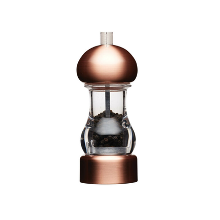 KITCHENCRAFT MASTERCLASS CLEAR CAPSTAN COPPER-EFFECT PEPPER MILL, 14.5CM