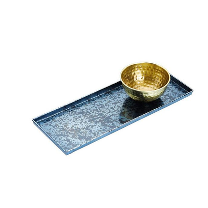 KITCHENCRAFT ARTESà BLUE GALVANISED SERVING PLATTER WITH BRASS BOWL