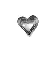 Heart-shaped stainless steel cake or biscuit molds