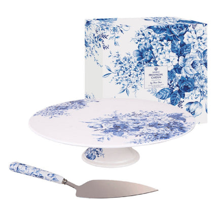 PROVINCIAL GARDEN FOOTED CAKE STAND & SERVER SET
