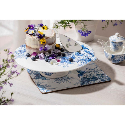 PROVINCIAL GARDEN FOOTED CAKE STAND & SERVER SET