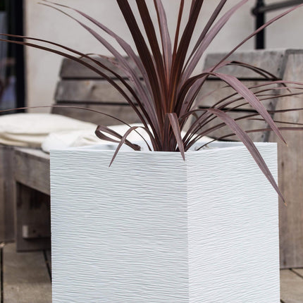 EDA Planters, Pots, & Outdoor Storage White Square Pot 40cm قوار مربع 40 سم