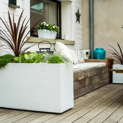 EDA Planters, Pots, & Outdoor Storage White Wall Pot 116L قوار 116 لتر
