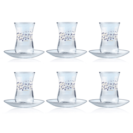 12-Pieces Estakan Lovinette Tea Mug Set Clear 120 ml - Mega Hardware