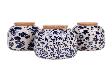 POSITANO ORBIT NAVY FLORAL ASSORTED CANISTER