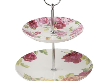 Lily's Home Cups 48 Points Royal Botanic Gardens, Kew “Southbourne Rose” Cake Stand, 23 cm (9")