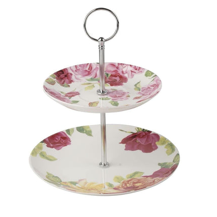 Lily's Home Cups 48 Points Royal Botanic Gardens, Kew “Southbourne Rose” Cake Stand, 23 cm (9")