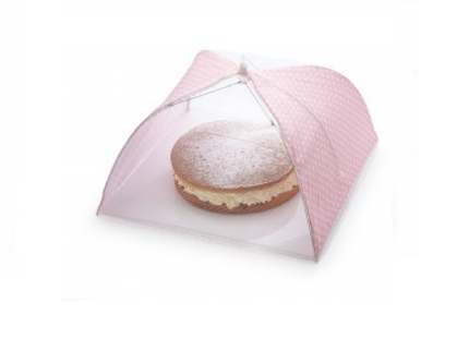 Lily's Home Kitchen craft Sweetly Does It Umbrella Food Cover - Pink and White Polka 41cm
