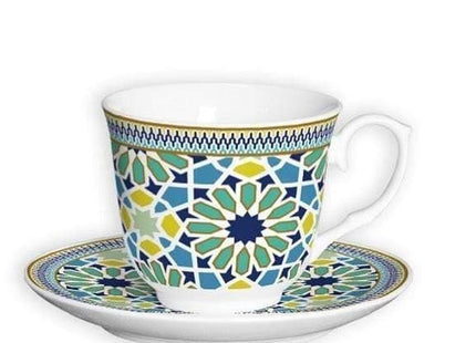 Lily's Home Lilys Cup Ceramic Ceramic Coffee  Cup With Saucer - 6 Pieces