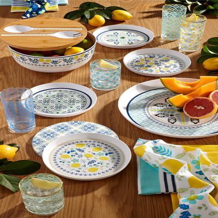 POSITANO TILE MELAMINE ROUND PLATTER