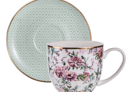 CHINOISERIE WHITE CUP & SAUCER SET OF 4