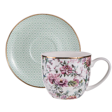 CHINOISERIE WHITE CUP & SAUCER SET OF 4