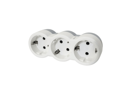 Mega Hardware Electrical connectors & Power Extensions Triple plug 16A, 3 grounded sockets, white