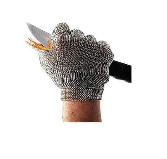 Mega Hardware Gloves & Vests Stainless Steel Metal Mesh Chainmail Glove|| كفوف مقاومة للقطع