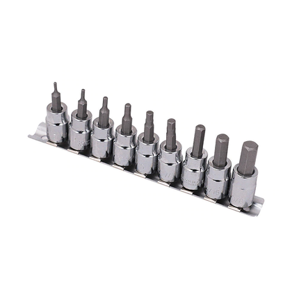 9PC HEX BIT SOCKET SET 3/8"